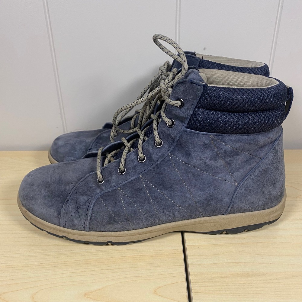Duluth Trading Womens Blue Suede Mid Top Lace Up Hiking Boots Size 9 - Picture 7 of 12